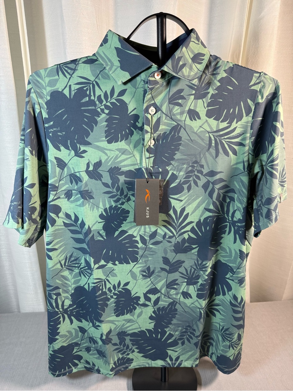 KJUS Men’s Green Leaf-Print Short-Sleeve Polo